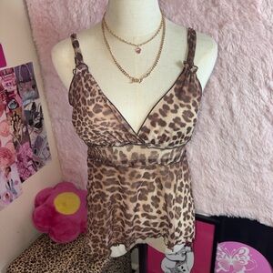 Y2K Wet Seal Leopard Print Camisole